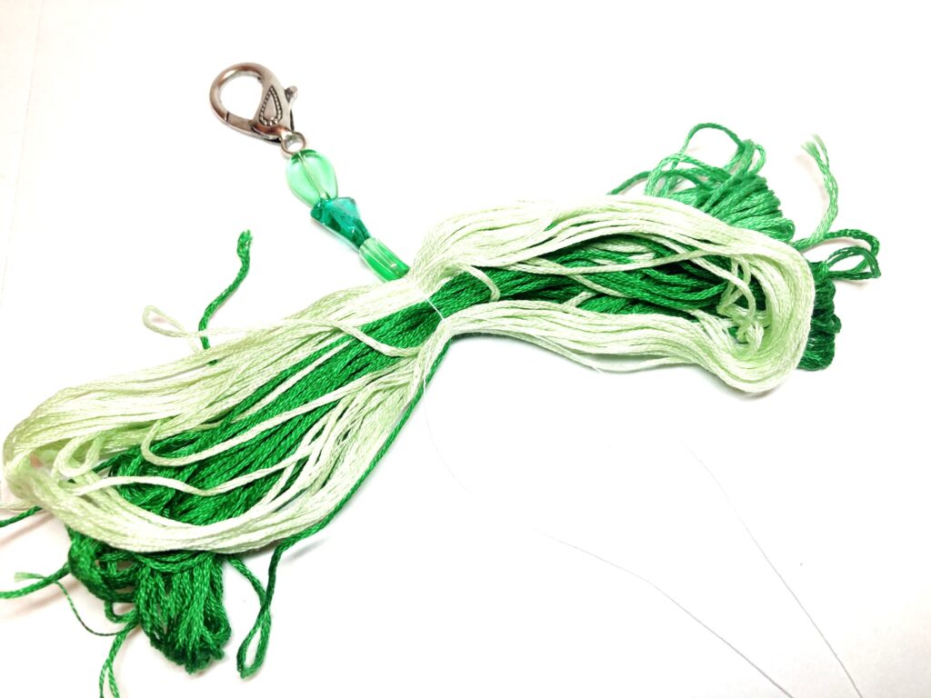 Gather and tie embroidery thread